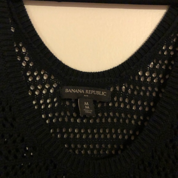 Banana Republic navy cotton knitted sweater vest - Picture 2 of 4